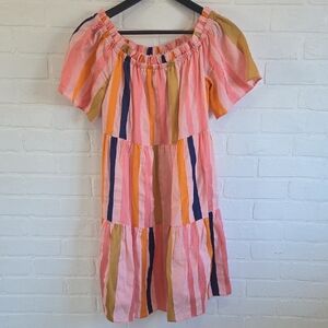 Trina Turk Pink and Orange Striped Dress